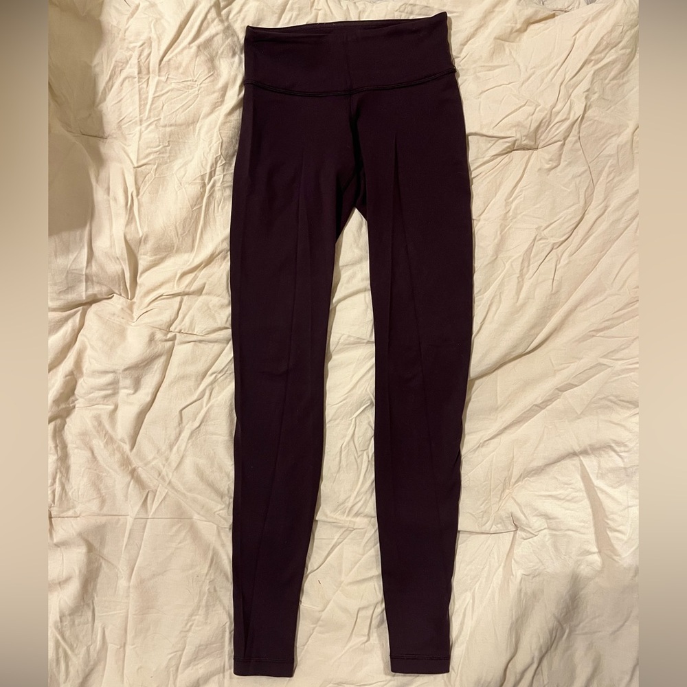 Lululemon Dark Purple Wunder Under Low-Rise Leggings - Picture 2 of 3